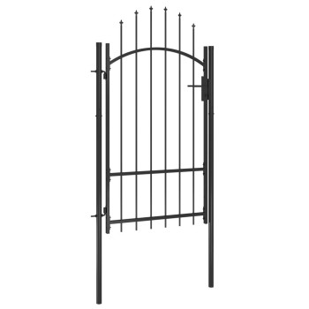 Vidaxl Garden Gate Steel 39.4X86.6 Black