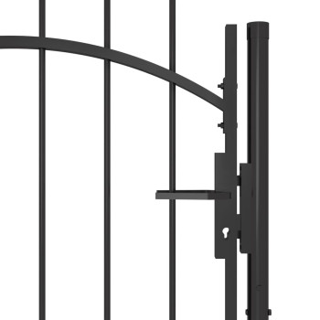 Vidaxl Garden Gate Steel 39.4X86.6 Black