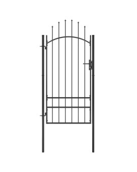 Vidaxl Garden Gate Steel 39.4X98.4 Black