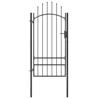 Vidaxl Garden Gate Steel 39.4X98.4 Black