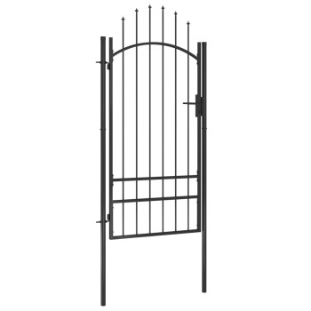 Vidaxl Garden Gate Steel 39.4X98.4 Black