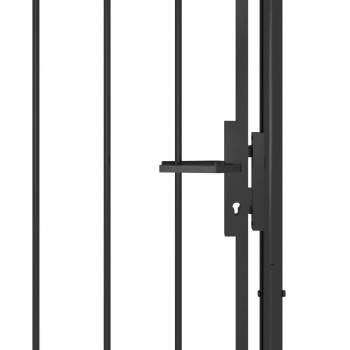 Vidaxl Garden Gate Steel 39.4X98.4 Black