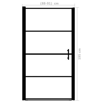 Vidaxl Shower Door Frost Tempered Glass 35.8X76.8 Black