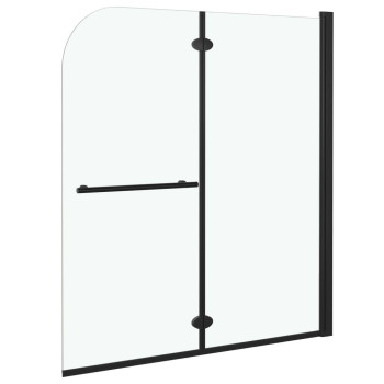 Vidaxl Folding Shower Enclosure 2 Panels Esg 47.2X55.1 Black