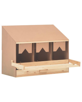 Vidaxl Chicken Laying Nest 3 Compartments 28.3X13X21.3 Solid Pine Wood