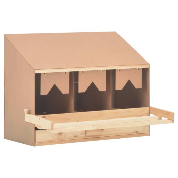 Vidaxl Chicken Laying Nest 3 Compartments 28.3X13X21.3 Solid Pine Wood