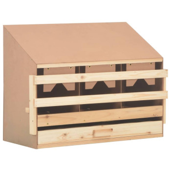 Vidaxl Chicken Laying Nest 3 Compartments 28.3X13X21.3 Solid Pine Wood