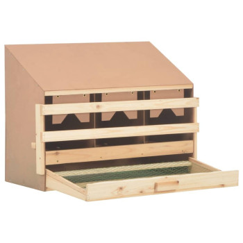 Vidaxl Chicken Laying Nest 3 Compartments 28.3X13X21.3 Solid Pine Wood