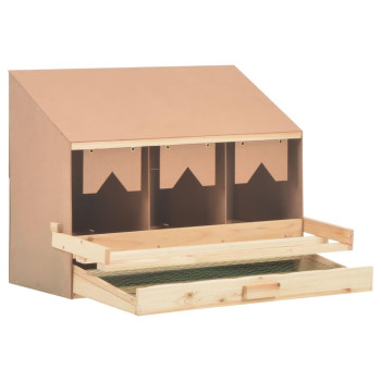 Vidaxl Chicken Laying Nest 3 Compartments 28.3X13X21.3 Solid Pine Wood