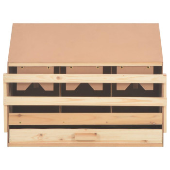 Vidaxl Chicken Laying Nest 3 Compartments 28.3X13X21.3 Solid Pine Wood