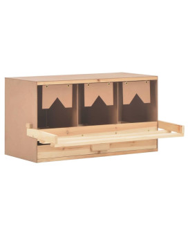 Vidaxl Chicken Laying Nest 3 Compartments 28.3X13X15 Solid Pine Wood