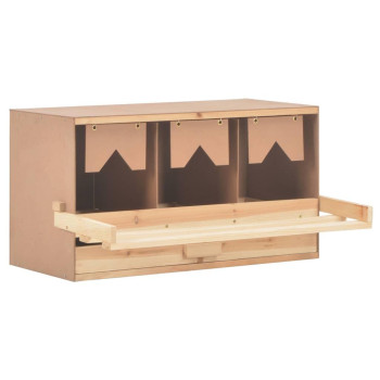 Vidaxl Chicken Laying Nest 3 Compartments 28.3X13X15 Solid Pine Wood