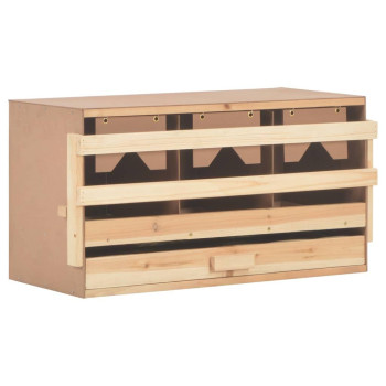 Vidaxl Chicken Laying Nest 3 Compartments 28.3X13X15 Solid Pine Wood