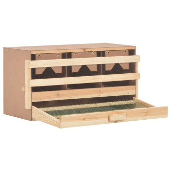 Vidaxl Chicken Laying Nest 3 Compartments 28.3X13X15 Solid Pine Wood