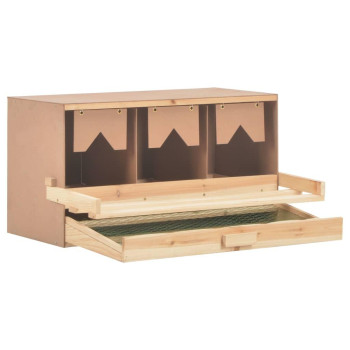 Vidaxl Chicken Laying Nest 3 Compartments 28.3X13X15 Solid Pine Wood