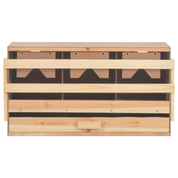 Vidaxl Chicken Laying Nest 3 Compartments 28.3X13X15 Solid Pine Wood