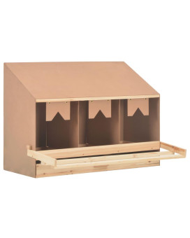 Vidaxl Chicken Laying Nest 3 Compartments 36.6X15.7X25.6 Solid Pine Wood