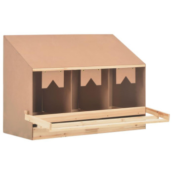 Vidaxl Chicken Laying Nest 3 Compartments 36.6X15.7X25.6 Solid Pine Wood