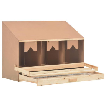 Vidaxl Chicken Laying Nest 3 Compartments 36.6X15.7X25.6 Solid Pine Wood