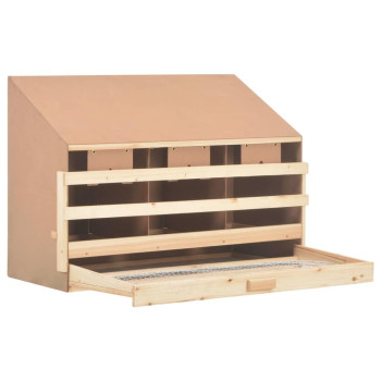 Vidaxl Chicken Laying Nest 3 Compartments 36.6X15.7X25.6 Solid Pine Wood