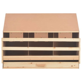 Vidaxl Chicken Laying Nest 3 Compartments 36.6X15.7X25.6 Solid Pine Wood