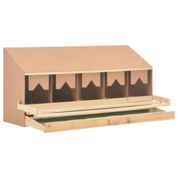 Vidaxl Chicken Laying Nest 5 Compartments 46.1X13X21.3 Solid Pine Wood