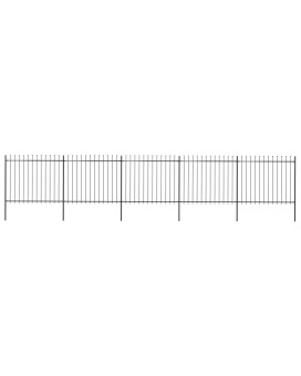 Vidaxl Garden Fence With Spear Top Steel 334.6X59.1 Black