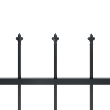 Vidaxl Garden Fence With Spear Top Steel 334.6X59.1 Black