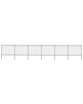 Vidaxl Garden Fence With Spear Top Steel 401.6X59.1 Black