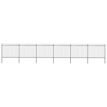 Vidaxl Garden Fence With Spear Top Steel 401.6X59.1 Black