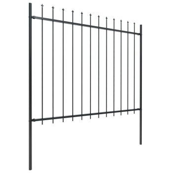 Vidaxl Garden Fence With Spear Top Steel 401.6X59.1 Black