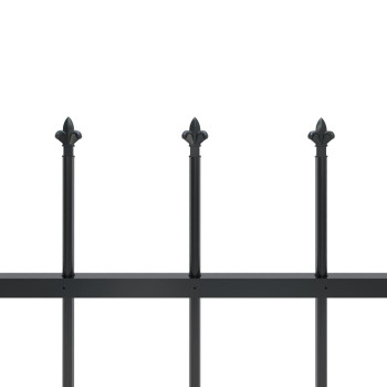 Vidaxl Garden Fence With Spear Top Steel 401.6X59.1 Black