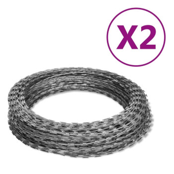 Vidaxl Nato Razor Wires Helical Wire Rolls 2 Pcs Galvanized Steel 328.1'