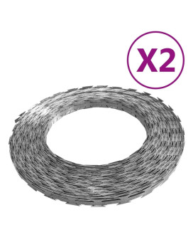 Vidaxl Bto-22 Nato Razor Wires 2 Pcs 328.1' Steel