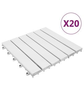 Vidaxl Decking Tiles 20 Pcs White 11.8X11.8 Solid Wood Acacia