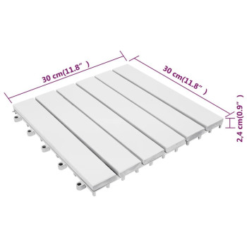 Vidaxl Decking Tiles 20 Pcs White 11.8X11.8 Solid Wood Acacia