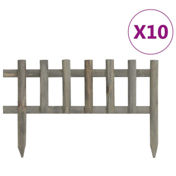 Vidaxl Lawn Edgings 10 Pcs Firwood 14.4'