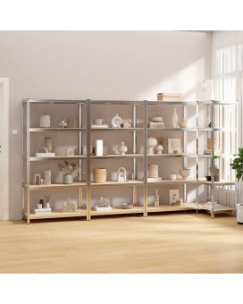 Vidaxl 5-Layer Shelves 4 Pcs Silver Steel&Engineered Wood