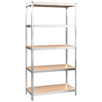 Vidaxl 5-Layer Shelves 4 Pcs Silver Steel&Engineered Wood