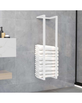 Vidaxl Towel Rack White 9.8X7.9X37.4 Steel