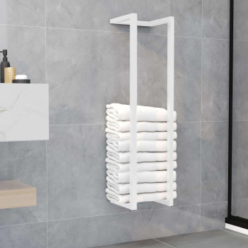 Vidaxl Towel Rack White 9.8X7.9X37.4 Steel