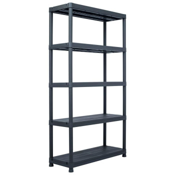 Vidaxl Storage Shelf Rack Black 551.2 Lb 31.5X15.7X70.9 Plastic