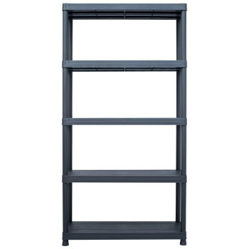 Vidaxl Storage Shelf Rack Black 551.2 Lb 31.5X15.7X70.9 Plastic