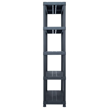 Vidaxl Storage Shelf Rack Black 551.2 Lb 31.5X15.7X70.9 Plastic