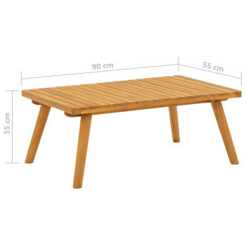 Vidaxl Patio Coffee Table 35.4X21.7X13.8 Solid Acacia Wood