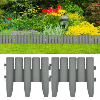 Vidaxl Lawn Edgings 36 Pcs Gray 393.7 Pp