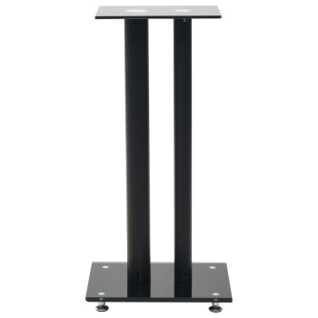 Vidaxl Speaker Stands 2 Pcs Tempered Glass 2 Pillars Design Black