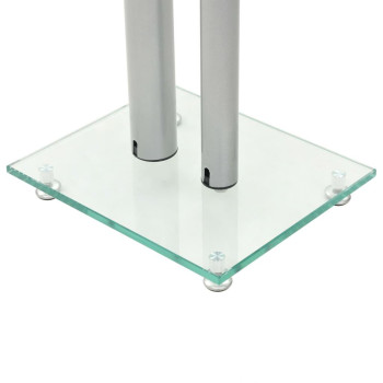 Vidaxl Speaker Stands 2 Pcs Tempered Glass 2 Pillars Design Silver