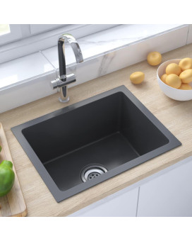 Vidaxl Handmade Kitchen Sink Black Stainless Steel