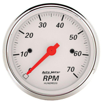 AUTO METER 1398 Arctic White Electric Tachometer 3.125 in.